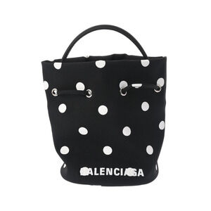 BALENCIAGA Wheel XS Drawstring Dot Black White Nylon Shoulder Bag